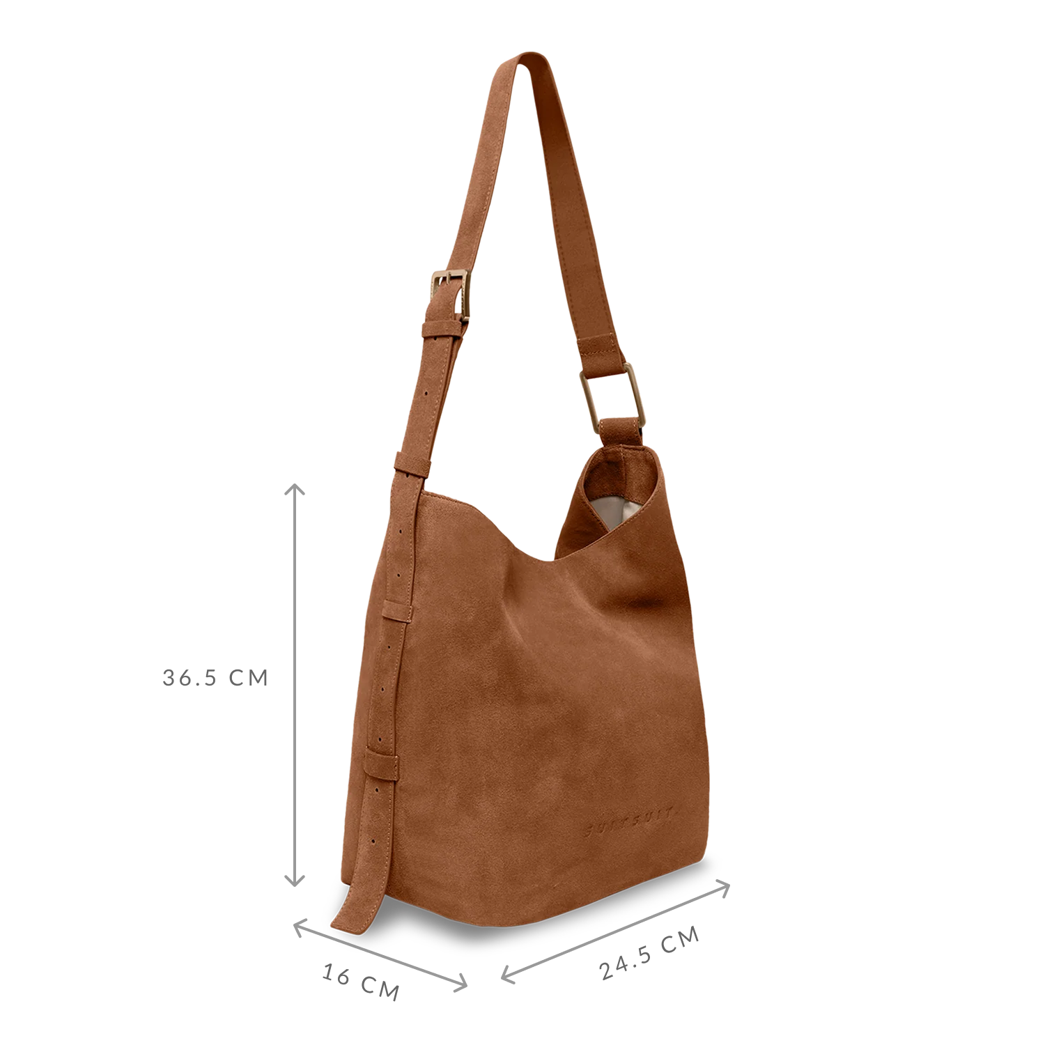 Serenity - Caramel Café - Slouchy Bag (Suede) - Image 3