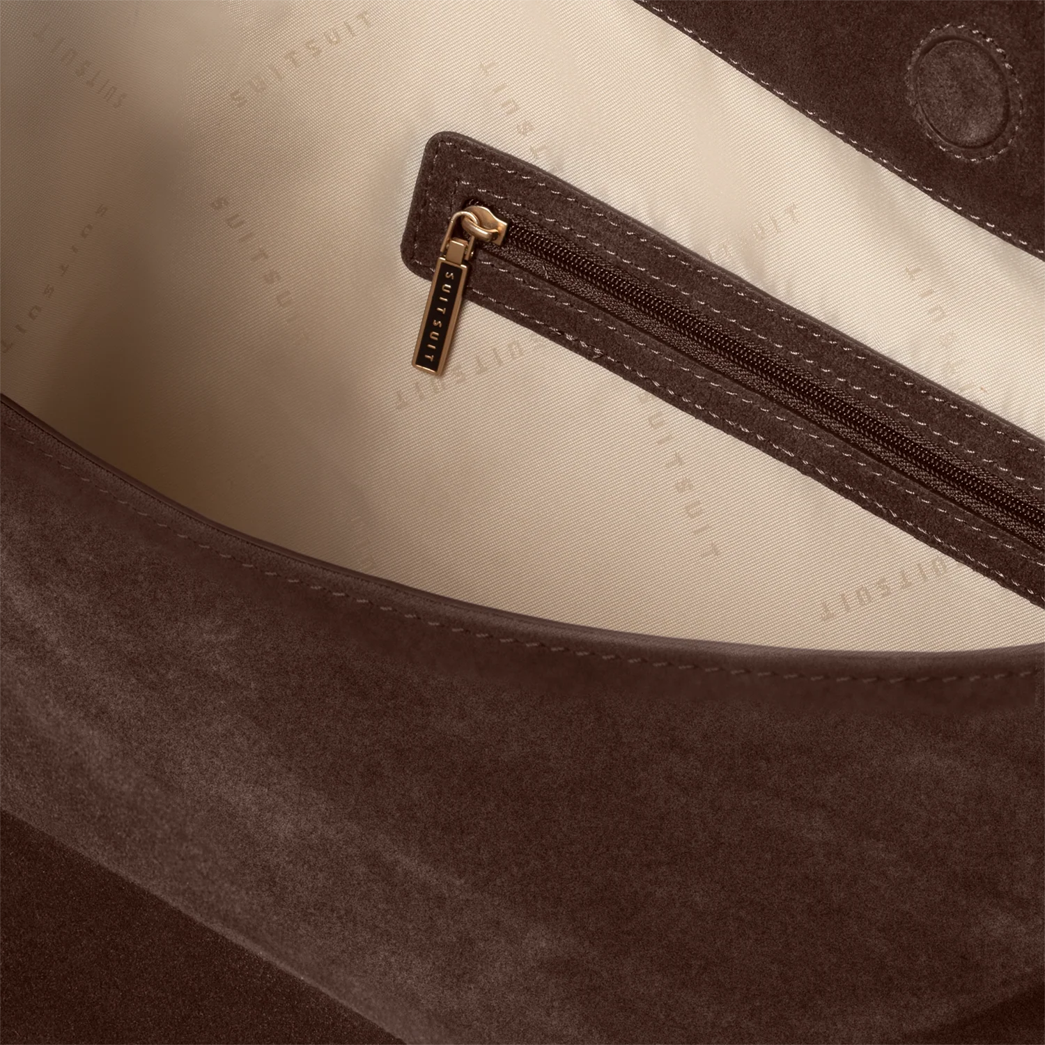 Serenity - Chocolate Brown - Slouchy Bag (Suede) - Image 5